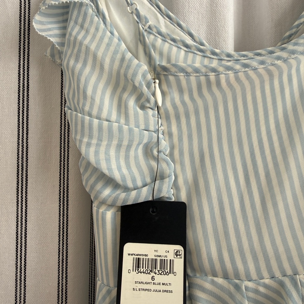 Guess chiffon light blue striped dress - Picture 7 of 9